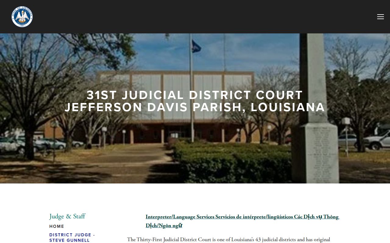 Jefferson Davis County warrant records courthouse reference for the 31st Judicial District Court