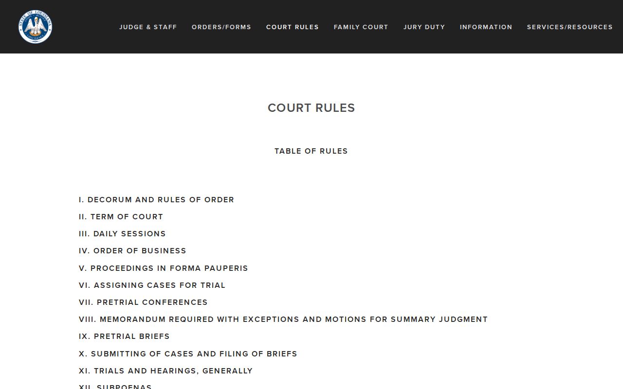 District court motion hour and criminal arraignment schedule for Jefferson Davis County bench warrants