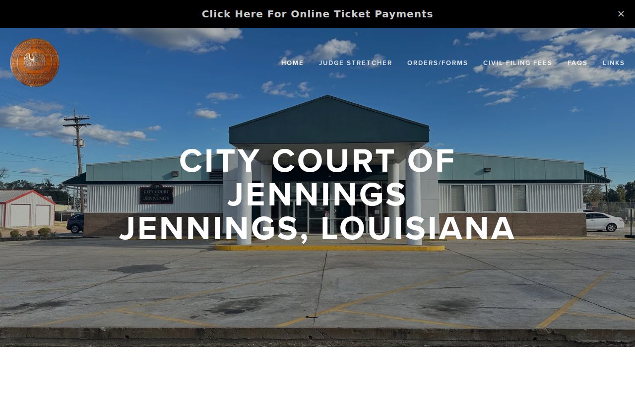 Jennings City Court page for Jefferson Davis County municipal warrant records